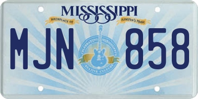 MS license plate MJN858
