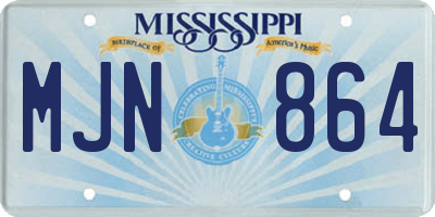 MS license plate MJN864