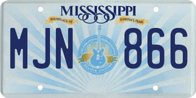 MS license plate MJN866