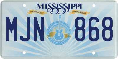 MS license plate MJN868
