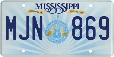MS license plate MJN869