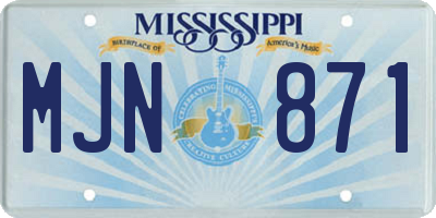MS license plate MJN871