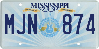 MS license plate MJN874