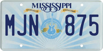 MS license plate MJN875