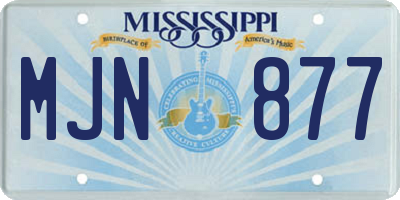 MS license plate MJN877