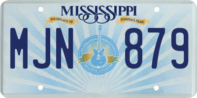 MS license plate MJN879