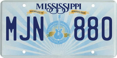 MS license plate MJN880