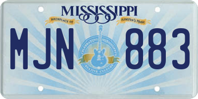 MS license plate MJN883