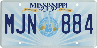 MS license plate MJN884