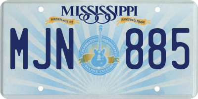 MS license plate MJN885