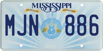 MS license plate MJN886