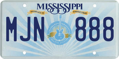 MS license plate MJN888