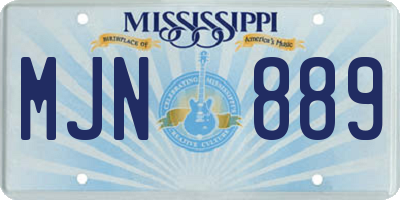 MS license plate MJN889