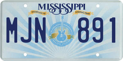 MS license plate MJN891