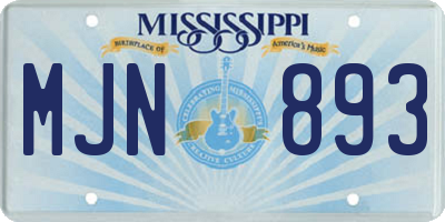 MS license plate MJN893