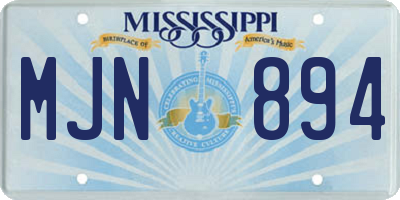 MS license plate MJN894