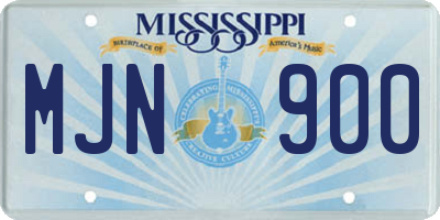 MS license plate MJN900