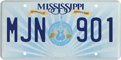 MS license plate MJN901
