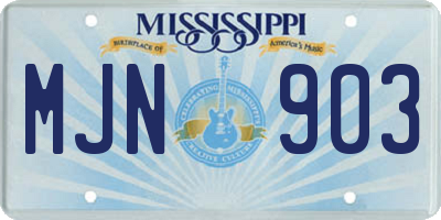 MS license plate MJN903