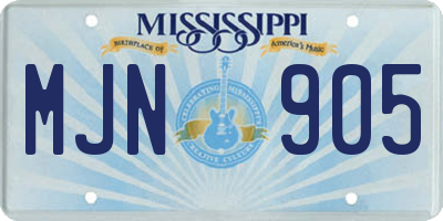 MS license plate MJN905
