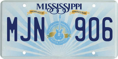 MS license plate MJN906