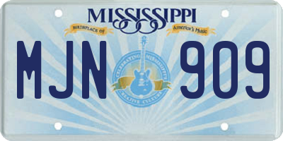 MS license plate MJN909