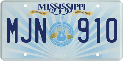 MS license plate MJN910