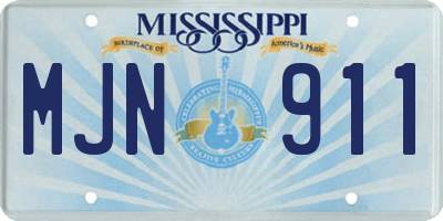 MS license plate MJN911