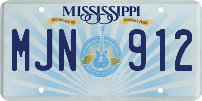 MS license plate MJN912