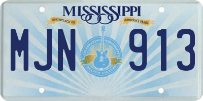MS license plate MJN913