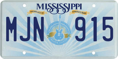 MS license plate MJN915