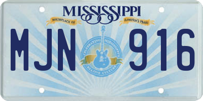 MS license plate MJN916