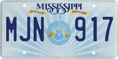 MS license plate MJN917