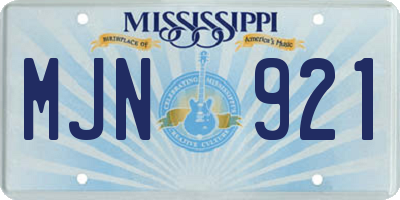MS license plate MJN921