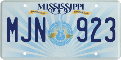 MS license plate MJN923