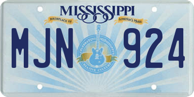 MS license plate MJN924