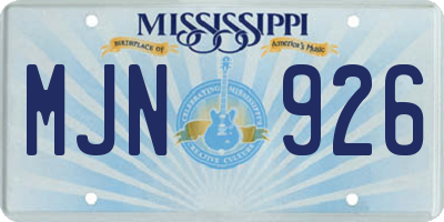 MS license plate MJN926