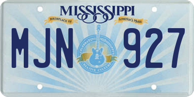 MS license plate MJN927