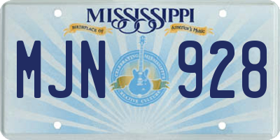 MS license plate MJN928