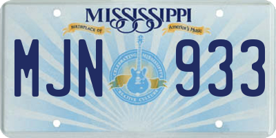 MS license plate MJN933