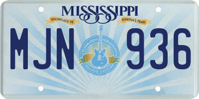 MS license plate MJN936