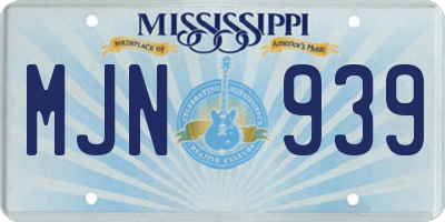 MS license plate MJN939