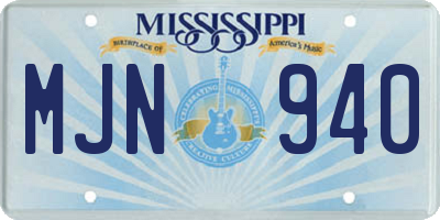 MS license plate MJN940