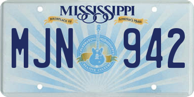 MS license plate MJN942