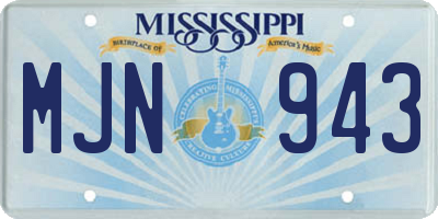 MS license plate MJN943