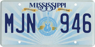 MS license plate MJN946