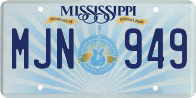 MS license plate MJN949