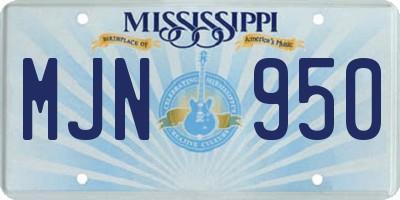 MS license plate MJN950