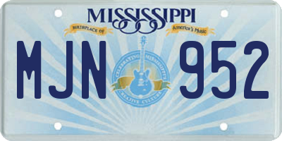 MS license plate MJN952