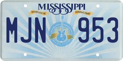 MS license plate MJN953